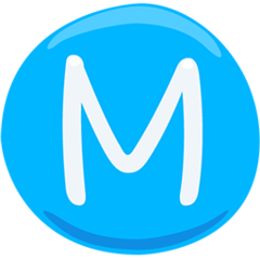 Facebook Messenger circled latin capital letter m emoji image