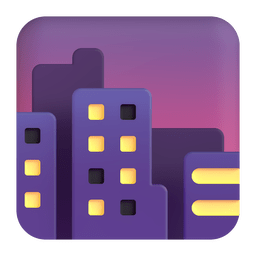 Microsoft Teams cityscape at dusk emoji image