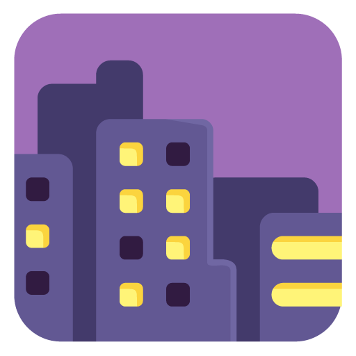 Microsoft cityscape at dusk emoji image