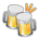 Sony Playstation clinking beer mugs emoji image