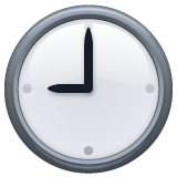 Whatsapp clock face nine oclock emoji image