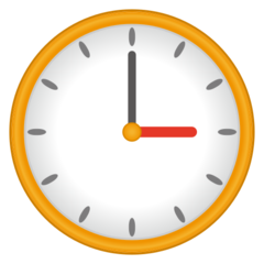 Emojidex clock face three oclock emoji image