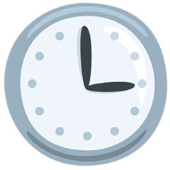 Facebook Messenger clock face three oclock emoji image