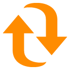 au by KDDI clockwise downwards and upwards open circle arrows emoji image