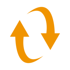 Emojidex clockwise downwards and upwards open circle arrows emoji image