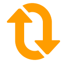 SoftBank clockwise downwards and upwards open circle arrows emoji image