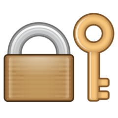 Emojidex closed lock with key emoji image