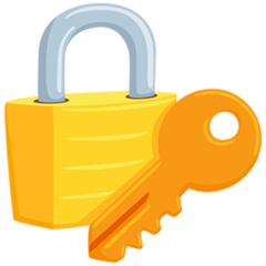 Facebook Messenger closed lock with key emoji image
