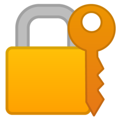 Google closed lock with key emoji image