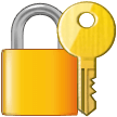 Samsung closed lock with key emoji image