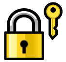 SoftBank closed lock with key emoji image
