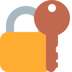 Twitter closed lock with key emoji image