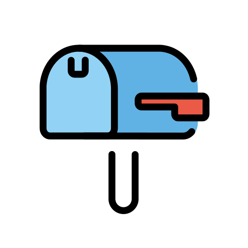 Openmoji closed mailbox with lowered flag emoji image