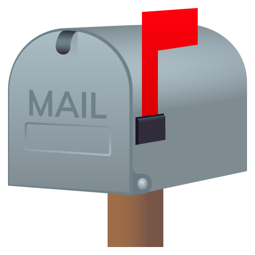 JoyPixels closed mailbox with raised flag emoji image