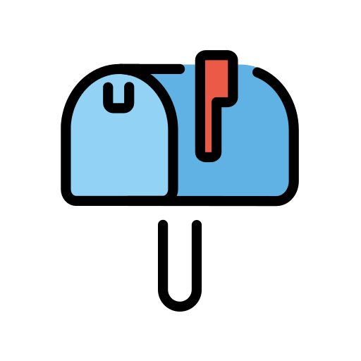 Openmoji closed mailbox with raised flag emoji image