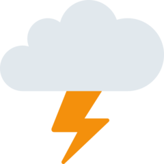 Twitter cloud with lightning emoji image