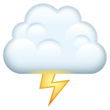 Whatsapp cloud with lightning emoji image