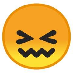 Google confounded face emoji image