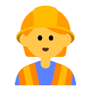 Toss construction worker emoji image