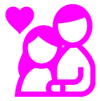 au by KDDI couple with heart emoji image