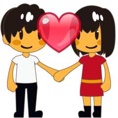 Emojidex couple with heart emoji image