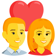 Facebook Messenger couple with heart emoji image