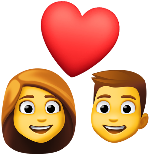 Facebook couple with heart emoji image