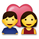 LG couple with heart emoji image