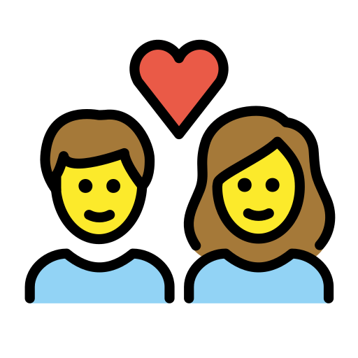 Openmoji couple with heart emoji image
