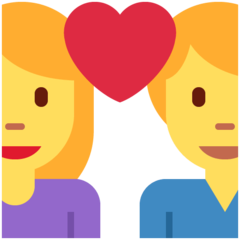 Twitter couple with heart emoji image