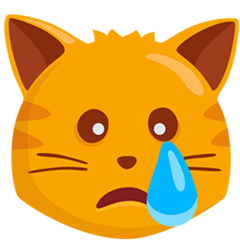 Facebook Messenger crying cat face emoji image