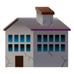 Emojidex derelict house building emoji image