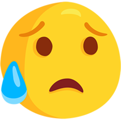 Facebook Messenger disappointed but relieved face emoji image