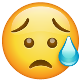 Whatsapp disappointed but relieved face emoji image