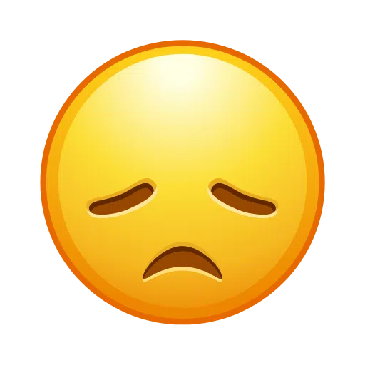 Telegram disappointed face emoji image