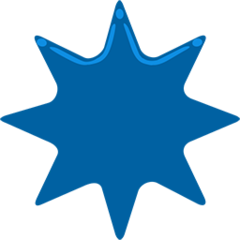 Facebook Messenger eight pointed black star emoji image