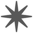 HTC eight pointed black star emoji image
