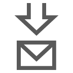 au by KDDI envelope with downwards arrow above emoji image