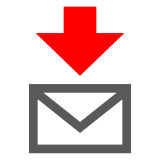 Docomo envelope with downwards arrow above emoji image