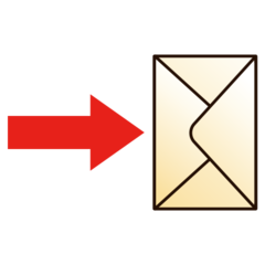 Emojidex envelope with downwards arrow above emoji image