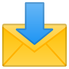 Google envelope with downwards arrow above emoji image