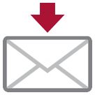 HTC envelope with downwards arrow above emoji image