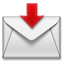 LG envelope with downwards arrow above emoji image