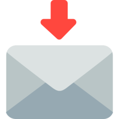 Mozilla envelope with downwards arrow above emoji image