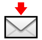 SoftBank envelope with downwards arrow above emoji image