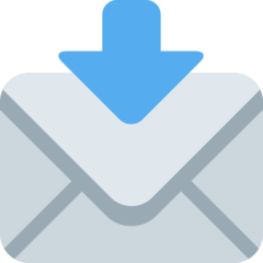 Twitter envelope with downwards arrow above emoji image