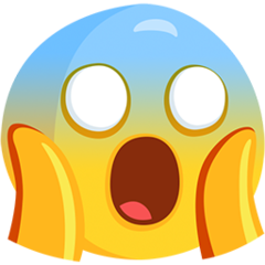Facebook Messenger face screaming in fear emoji image