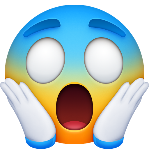 Facebook face screaming in fear emoji image