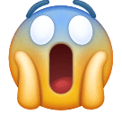 Huawei face screaming in fear emoji image