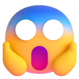 Microsoft Teams face screaming in fear emoji image